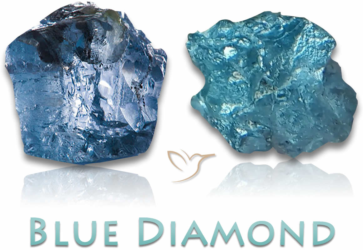 Piedras en bruto de diamante azul