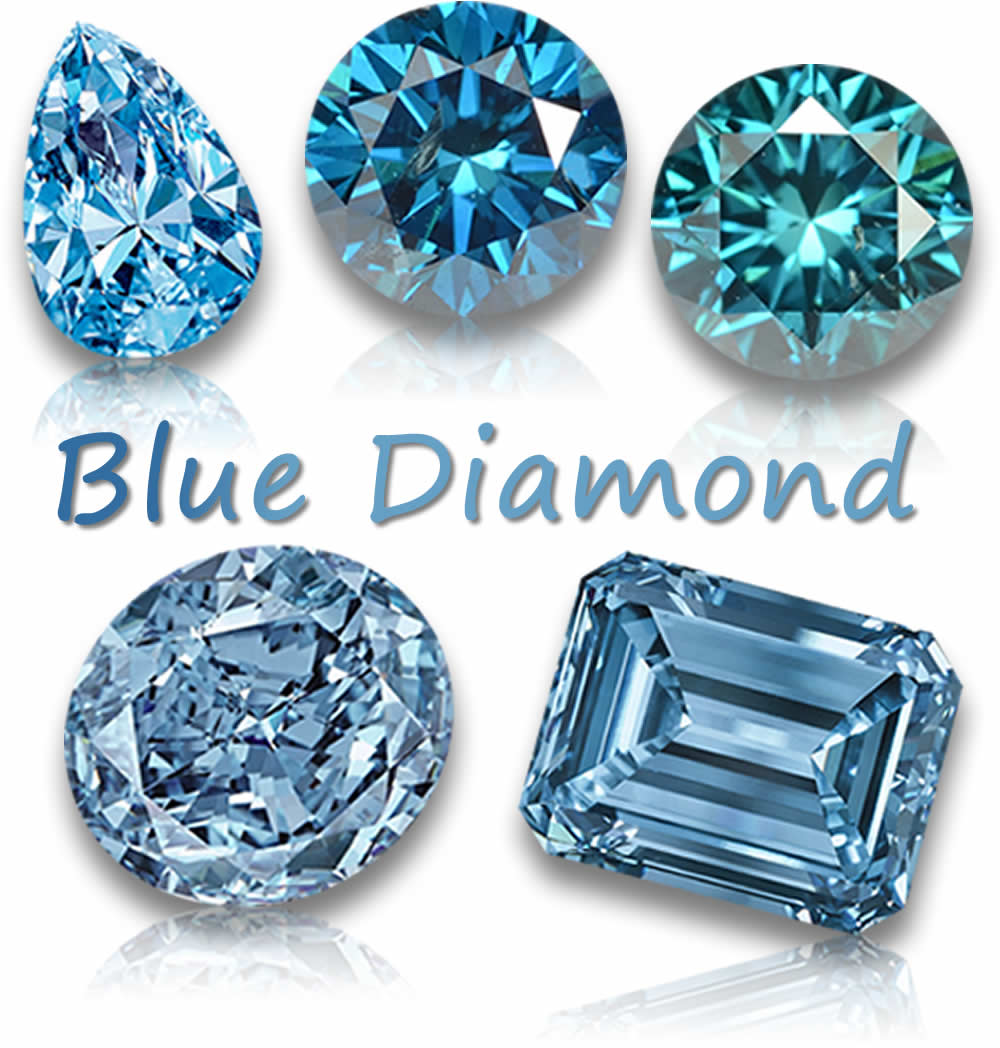 Piedras preciosas de diamante azul natural
