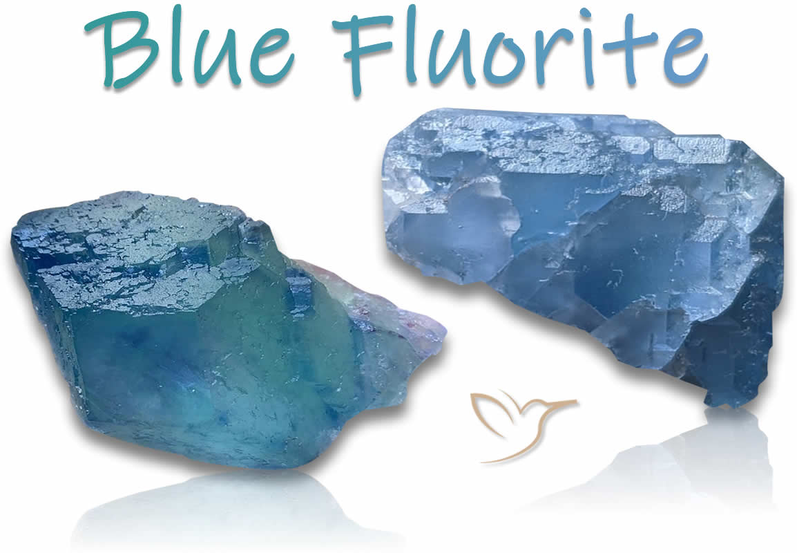 Piedras en bruto de fluorita azul