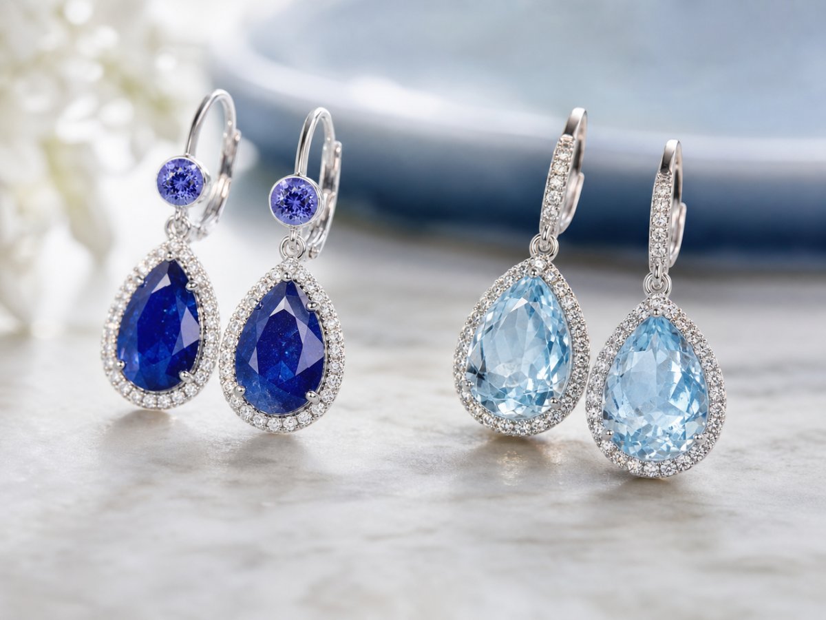 Gemas naturales mostradas en joyería