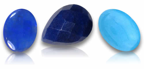 Piedras preciosas naturales de jadeíta azul