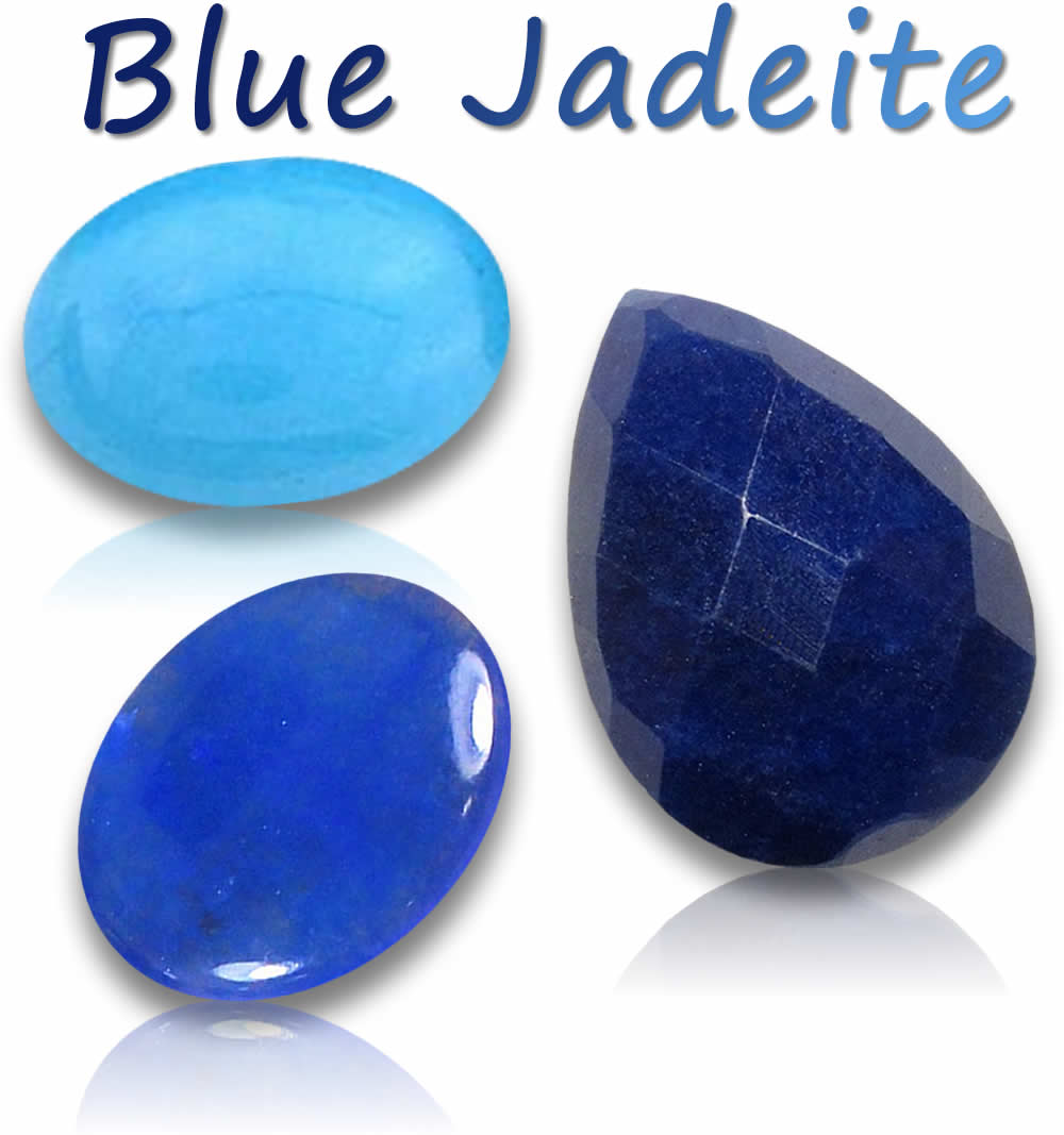 Piedras preciosas naturales de jadeíta azul