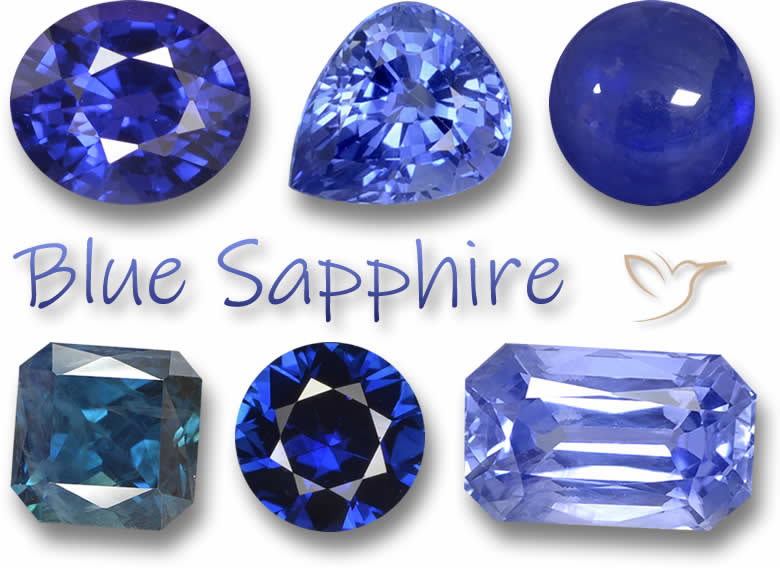 Piedras preciosas de zafiro azul