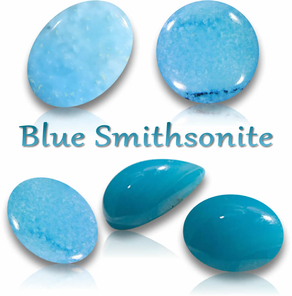 Piedras preciosas naturales de smithsonita azul