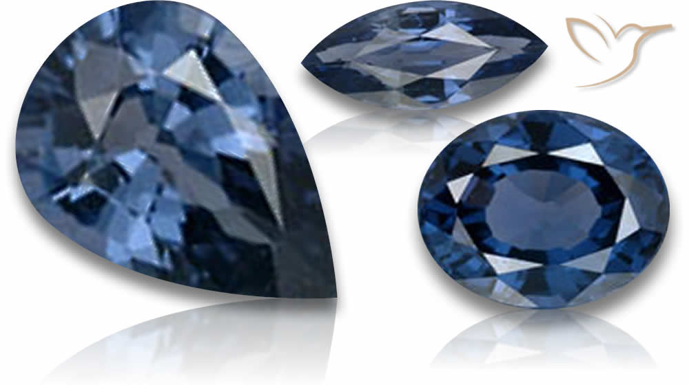 Piedras preciosas de espinela azul natural