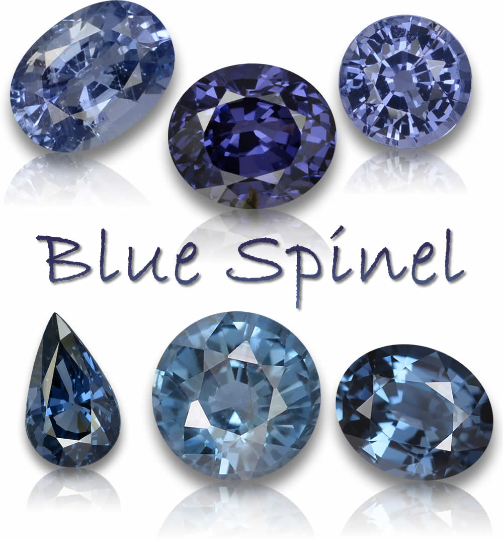 Piedras preciosas de espinela azul natural