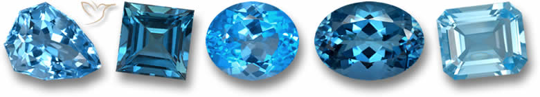 Piedras preciosas de topacio azul