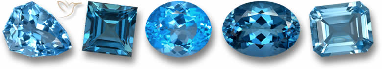 Piedras preciosas de topacio azul