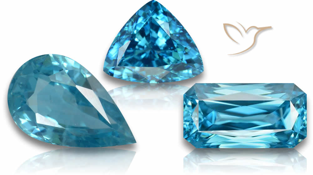 Piedras preciosas de circón azul