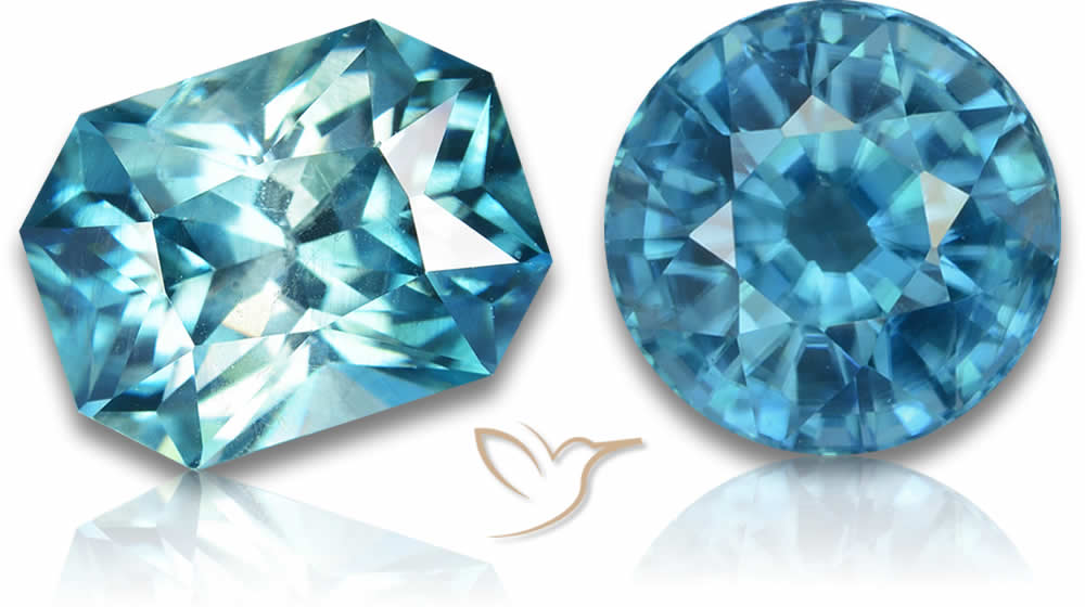 Piedras preciosas de circón azul