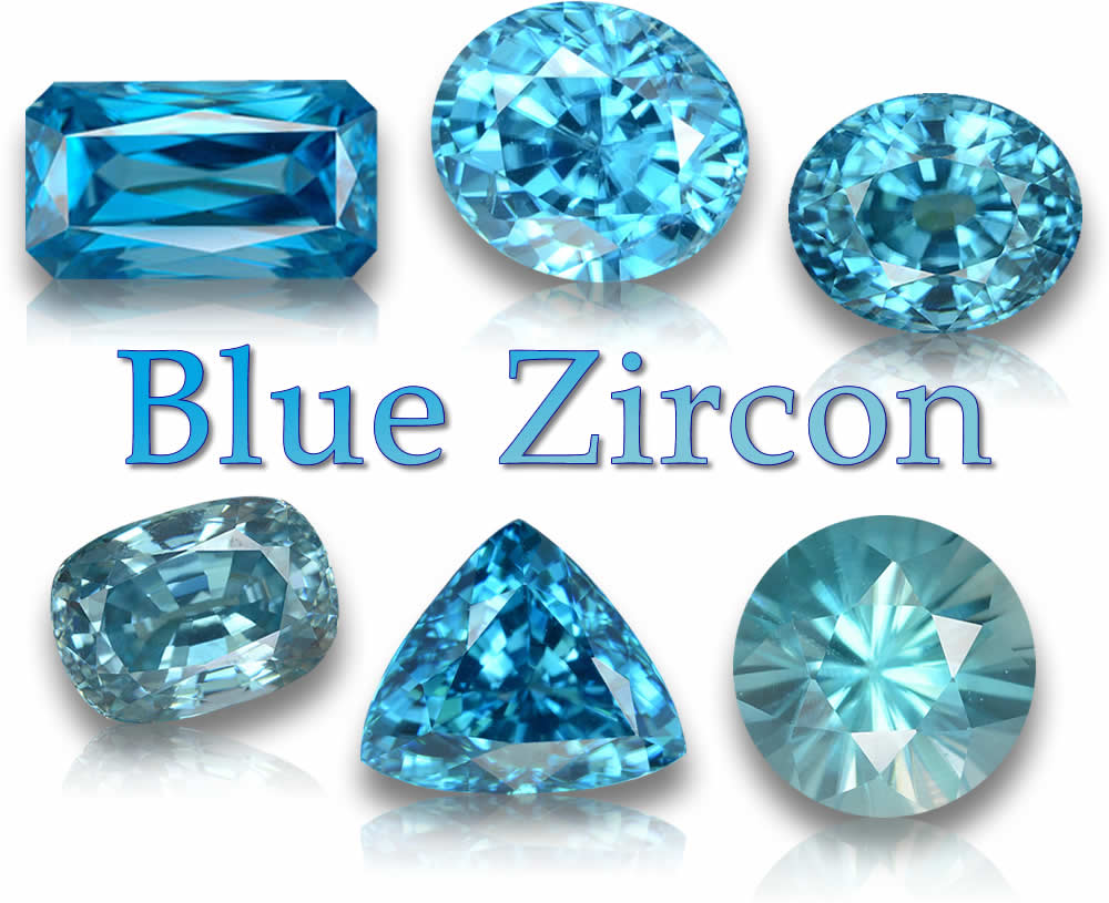 Piedras preciosas de circón azul natural