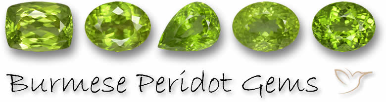 Gemas de peridoto birmano