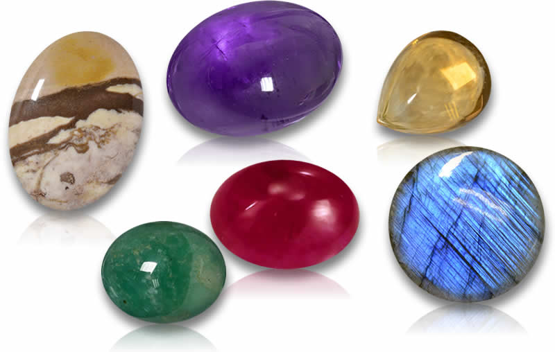 Piedras preciosas naturales en forma de cabujón