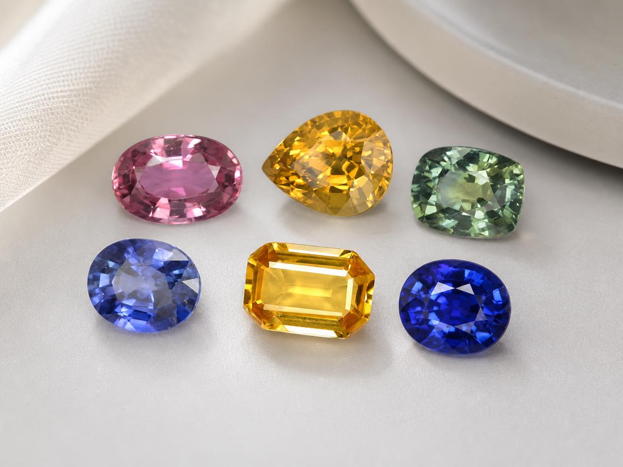 Gemas de zafiro sueltas calibradas de 7x5 mm