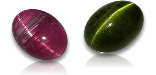 Piedras preciosas de turmalina ojo de gato