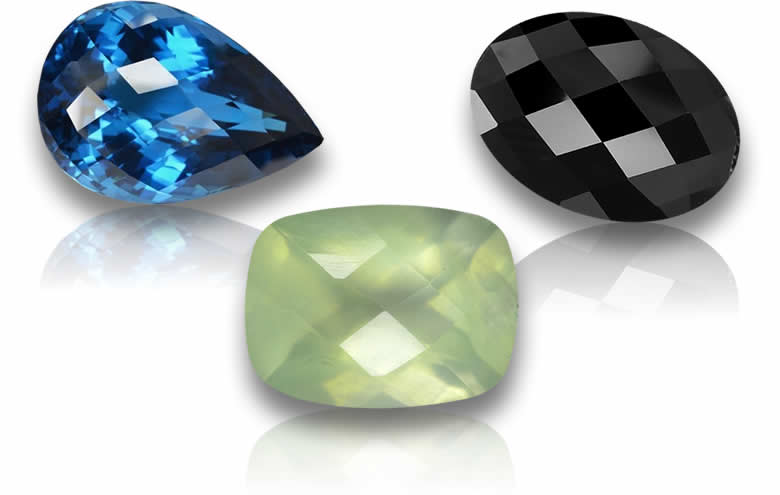 Piedras preciosas sueltas con corte de tablero de ajedrez para joyería