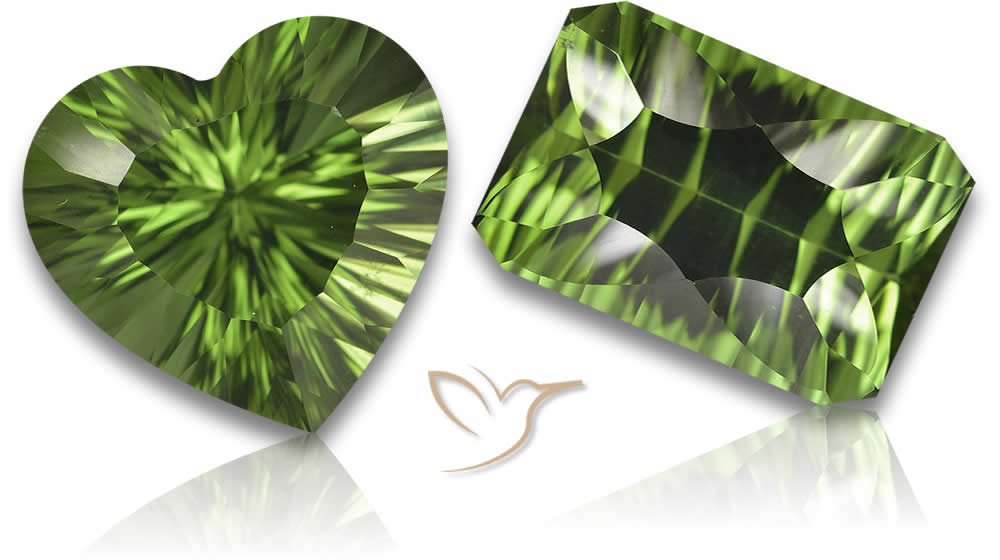 Piedras preciosas de diópsido de cromo