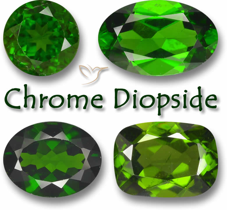 Piedras preciosas de diópsido cromado