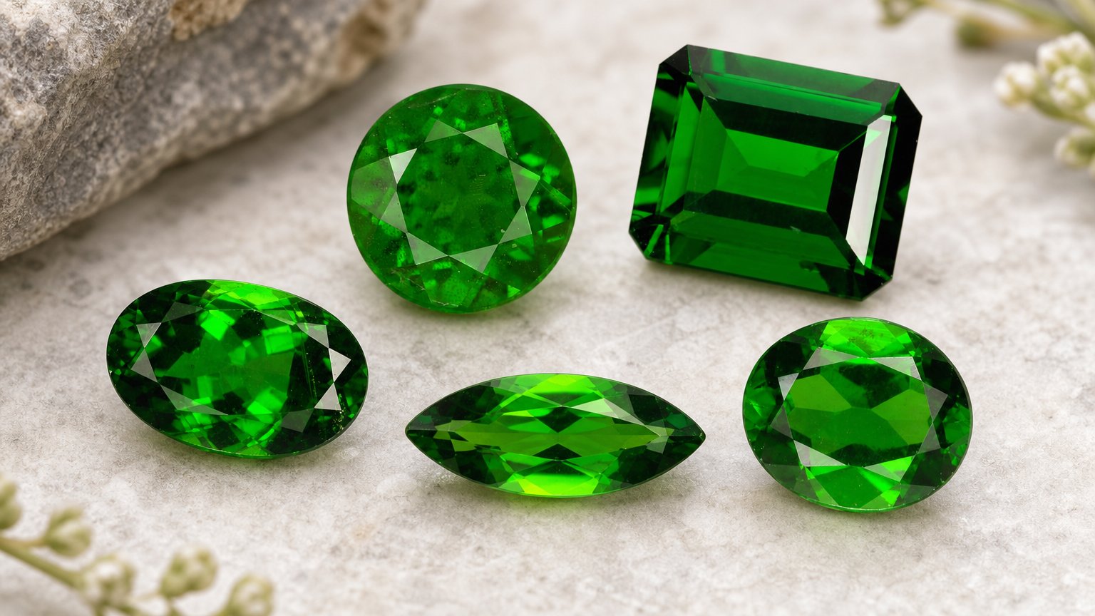 Gemas de diópsido de cromo natural: guía de compra