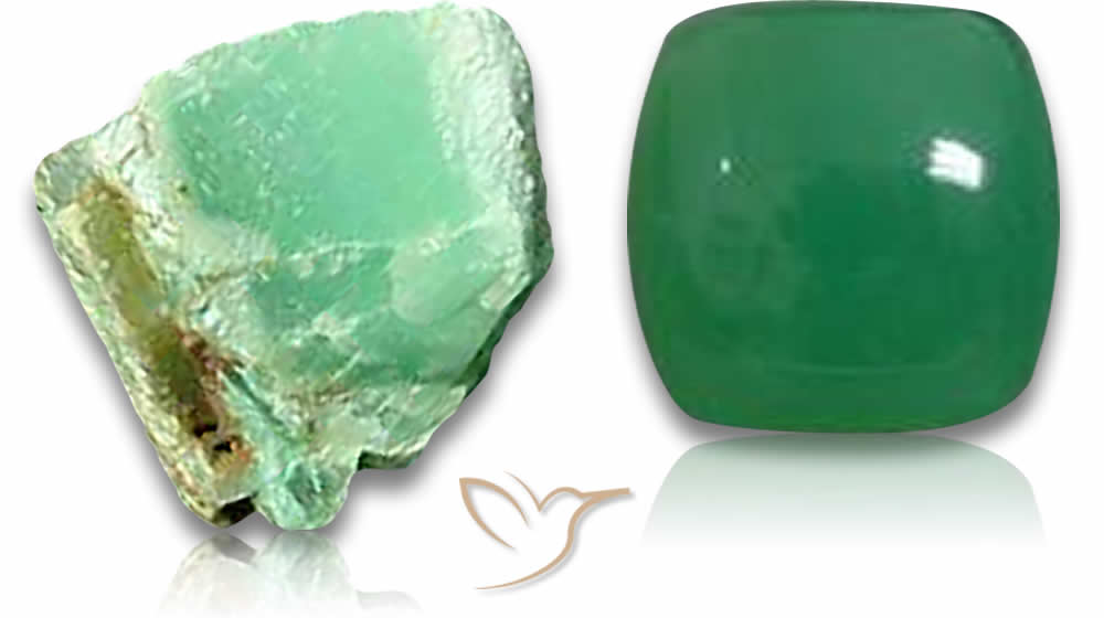 Piedras preciosas naturales de crisoprasa