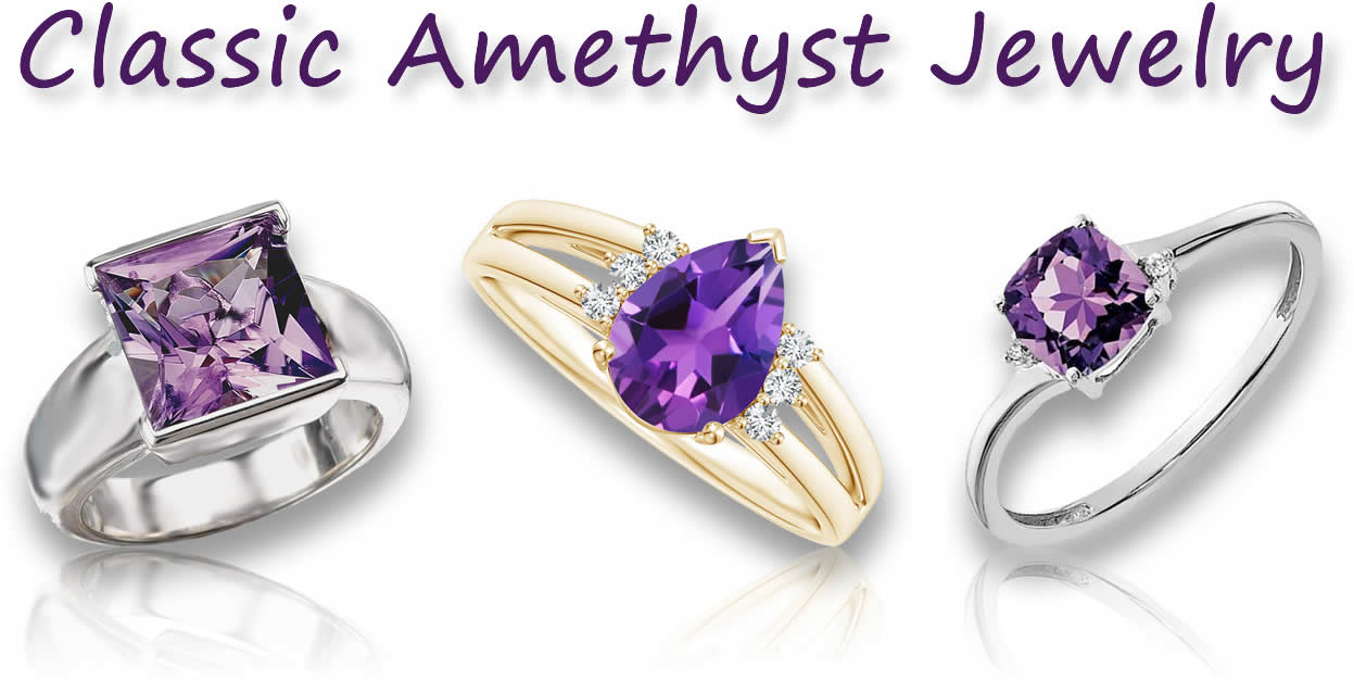 Diseños clásicos de joyería de amatista