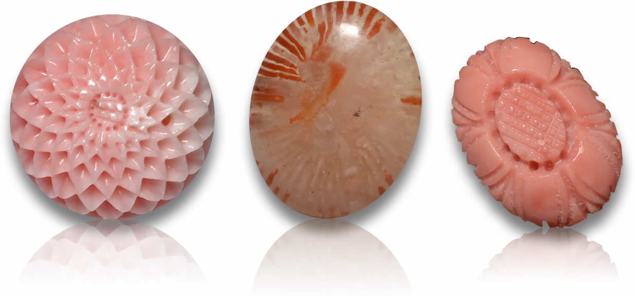 Piedras preciosas de coral melocotón
