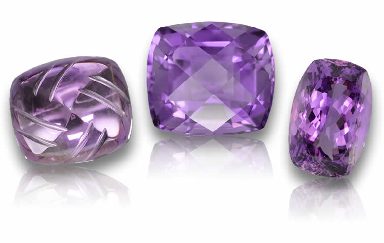Cushion Cut Amethyst Gemstones - Natural, Certified