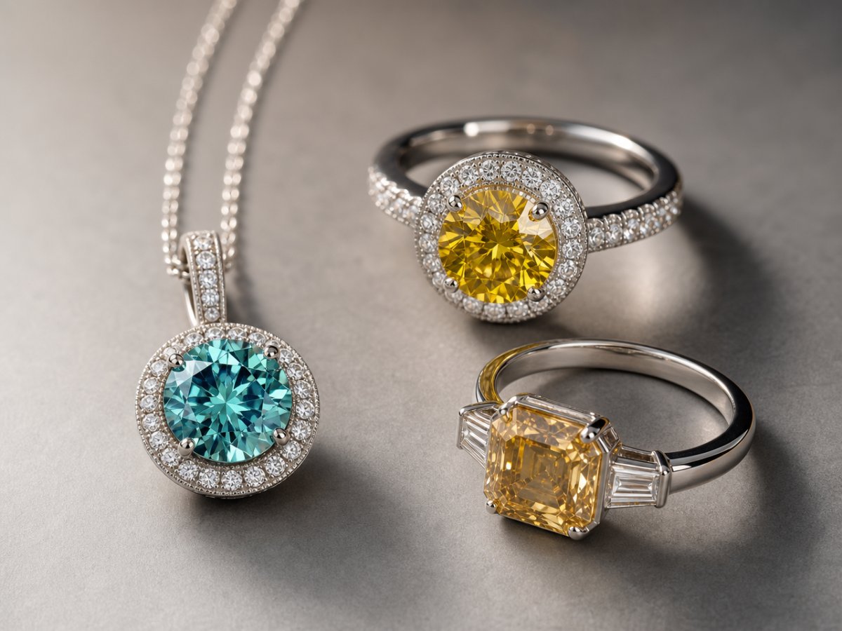 Gemas de diamantes mostradas en joyería