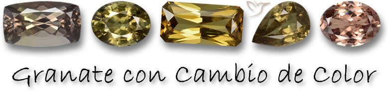Granates que cambian de color