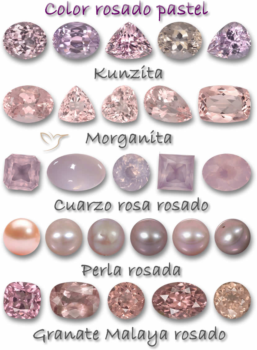Piedras preciosas color rosado pastel