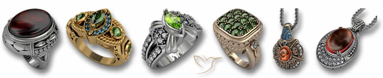 Diseño de joyas de granate