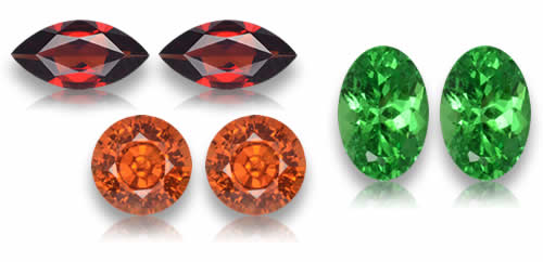 Pares de granates combinados para pendientes y joyas