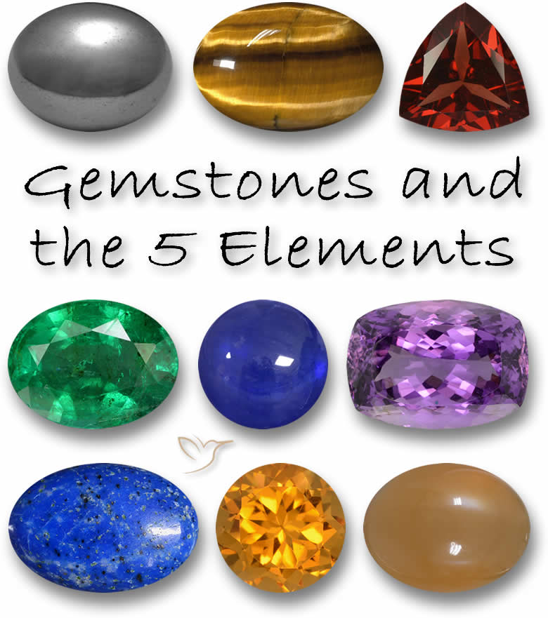Piedras preciosas y los 5 elementos