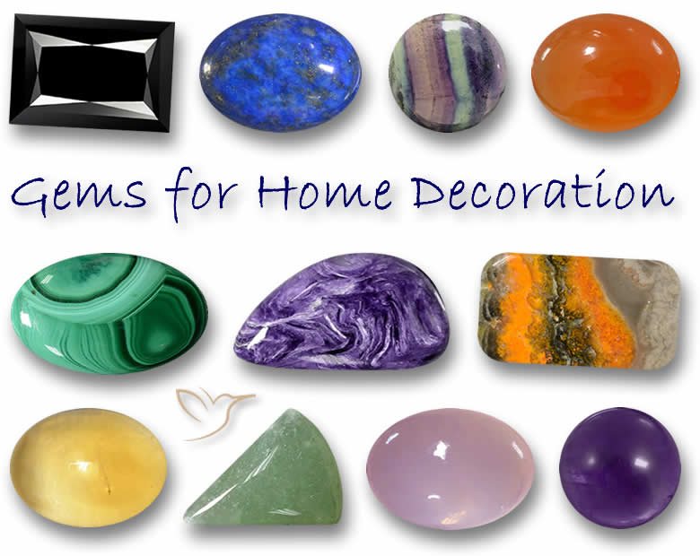 Piedras preciosas para la decoración
