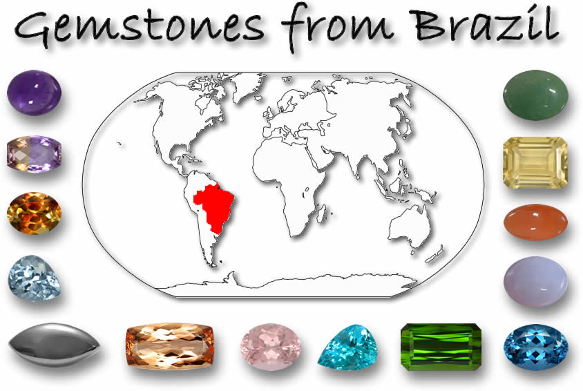 Piedras preciosas encontradas en Brasil
