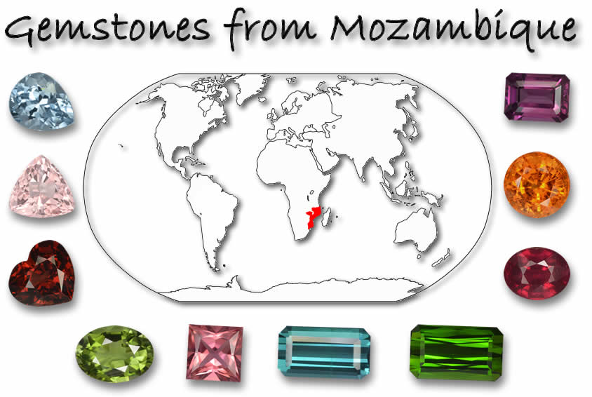 Piedras preciosas encontradas en Mozambique