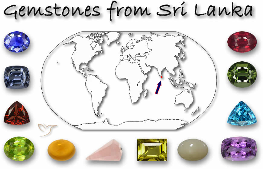 Piedras preciosas encontradas en Sri Lanka