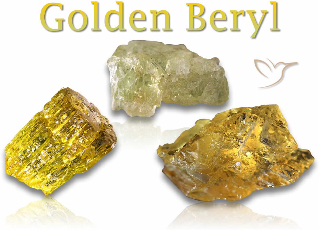 Piedras de berilo dorado en bruto