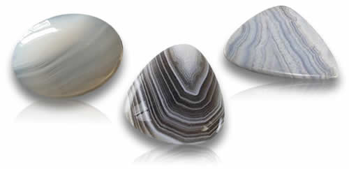 Piedras preciosas naturales de ágata gris