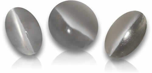 Piedras preciosas ojo de gato silimanita gris