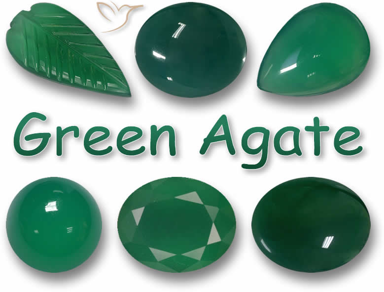 Piedras preciosas de ágata verde