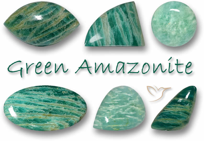 Piedras preciosas de amazonita verde