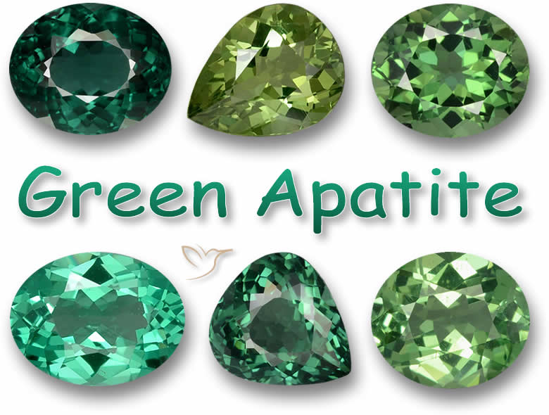 Piedras preciosas de apatita verde