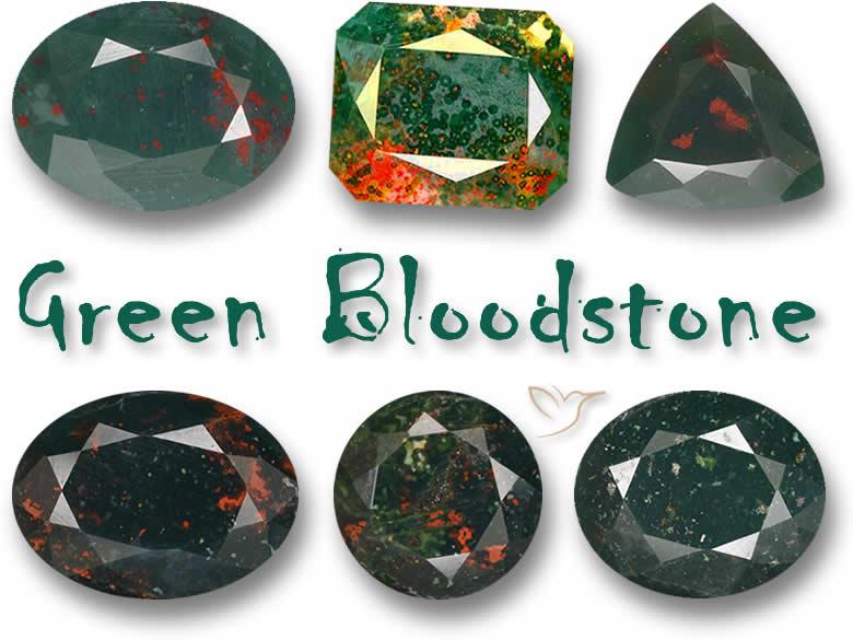 Piedras preciosas de piedra de sangre verde