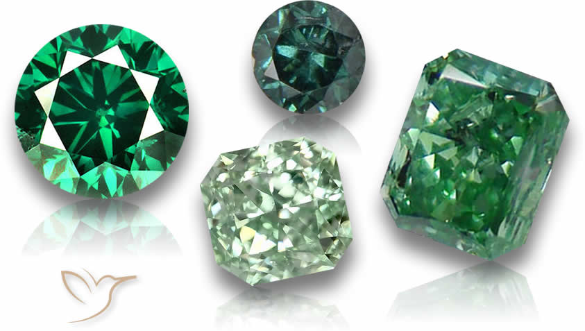 Piedras preciosas de diamante verde