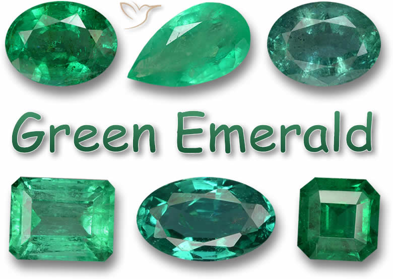 Piedras preciosas de esmeralda verde