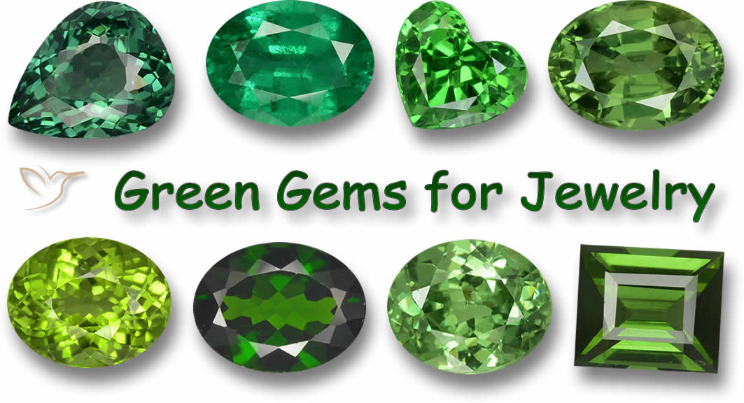Piedras preciosas verdes para joyería a la venta