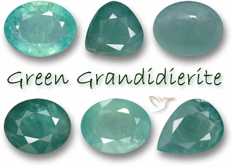 Piedras preciosas de grandidierita verde
