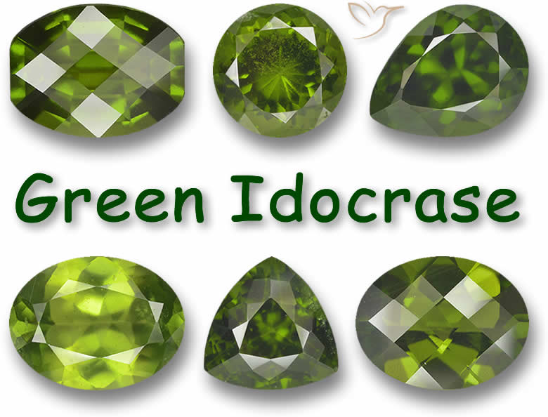 Piedras preciosas de idocrasa verde