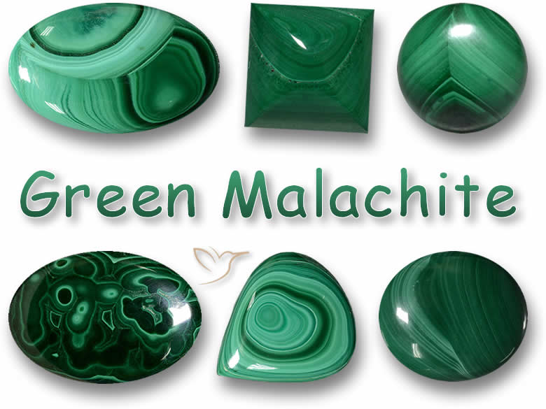 Piedras preciosas de malaquita verde